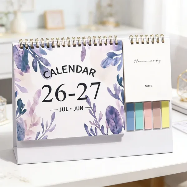 2027 aesthetic desktop calendar with built-in habit tracker and daily planning pages