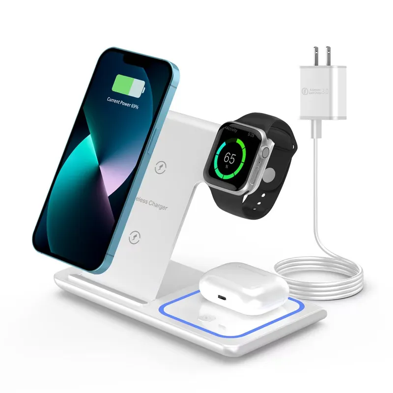 3-in-1 foldable wireless fast charging station for Apple devices