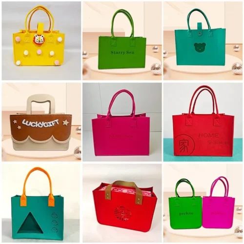 Custom felt tote bag with corporate logo customization
