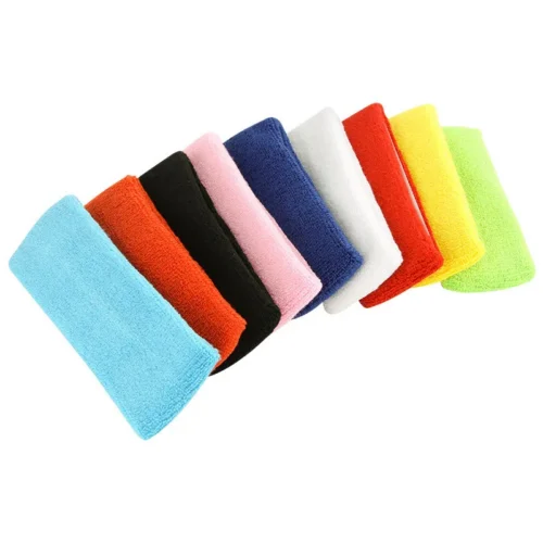 Moisture-wicking athletic headband worn by athlete during fitness training
