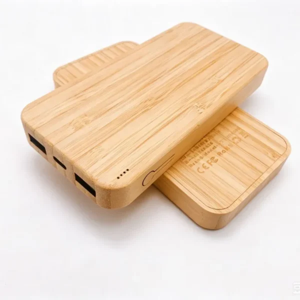 bamboo-led-powerbank-min Premium bamboo power bank with customizable glowing LED logo for eco-friendly gifts