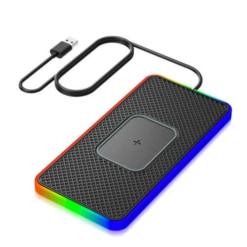 D15Pro wireless car charger with ambient LED light for luxury car interiors