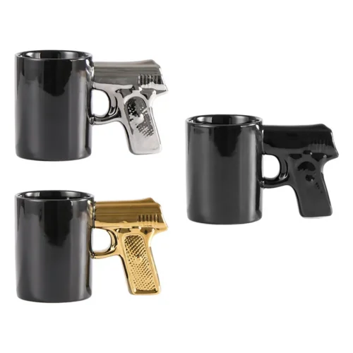 Creative Desert Eagle pistol handle ceramic coffee mug, military-themed novelty gift