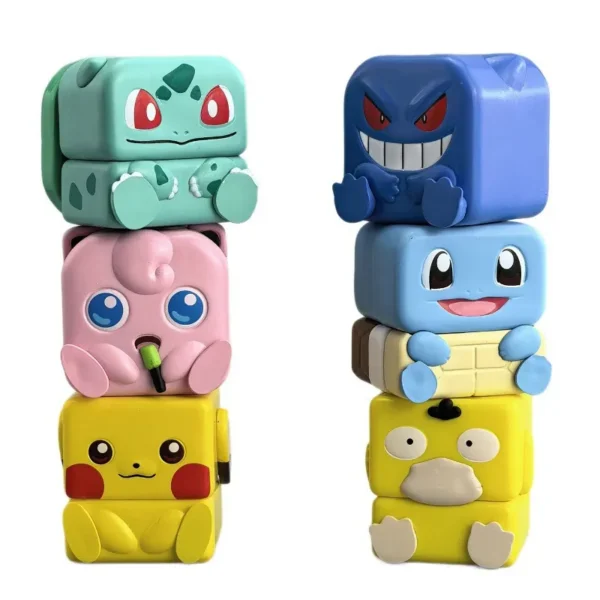 Full set of 6 cute Pokémon Gengar magnetic stacking figures for desk display