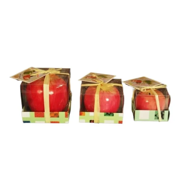 realistic-apple-scented-decorative-candle Highly realistic apple shaped decorative candle for Christmas and holiday gift giving