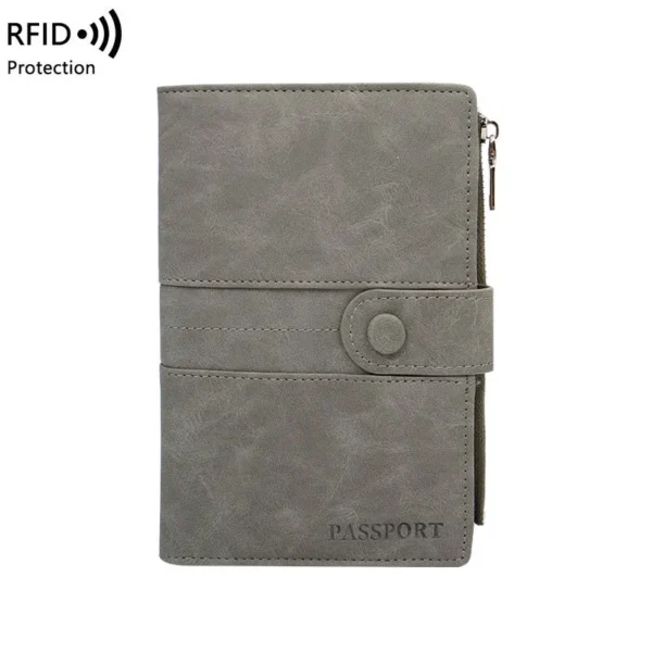 Soft-touch RFID blocking travel passport holder with secure zipper