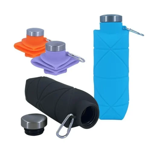 Lightweight collapsible silicone sport water bottle for cycling and outdoor fitness