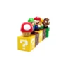 Close-up view of detailed Mario mushroom character models showing vibrant colors
