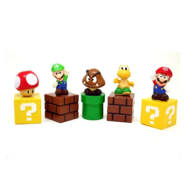 Creative Super Mario mushroom figures displayed as cute car dashboard accessories